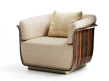 ALLURE WOOD - Fabric and wood armchair with armrests by Capital Collection - view 2